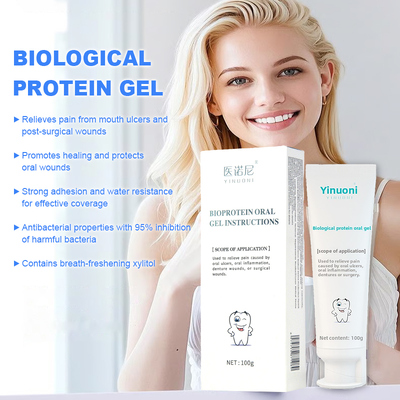 Bio-protein oral gel - effectively relieves pain from bleeding gums, oral ulcers/inflammation, and surgical wounds.